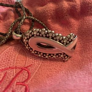 Brighton Breast Cancer Ribbon Charm Necklace